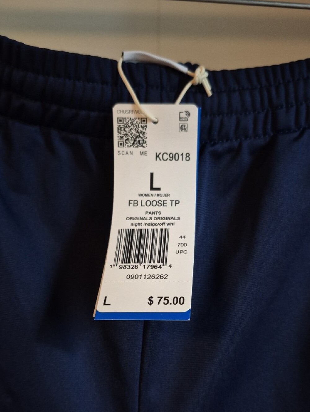 adidas Navy Track Pants with White Side Stripes - Picture 2 of 6